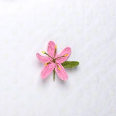 Crochet Brooch - Pink Lily
